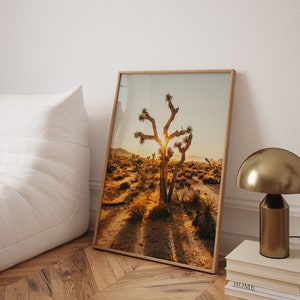 Joshua Tree Poster, Joshua Tree Druck, Joshua Tree Foto, Joshua Tree Nationalpark, Sonnenuntergang Fotodruck, Mojave-Wüste Druck – optionaler Rahmen