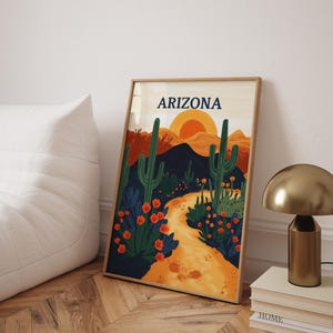 Arizona Druck, Arizona Poster, Kaktus Wandkunst, Arizona Saguaro National Park, Wüstendruck, Südwestern Dekor - Optionaler Rahmen