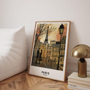 Paris Poster, Paris Wandkunst, Paris Kunstdruck, Paris Reiseplakat, Eiffelturm Druck, Geschenk für Kunstliebhaber, Frankreich - Optionaler Rahmen