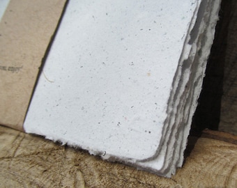 Handmade Paper from upcycled White Junk mail, no dyes or additives. Eco- Friendly, 8 1/2 x 5.5 inches-Recycled Handmade Paper