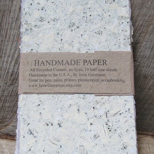 Upcycled Handmade Paper from Recycled materials. Eco- Friendly, Mixed Textures, 8 1/2 x 5.5 inches-Recycled Handmade Paper