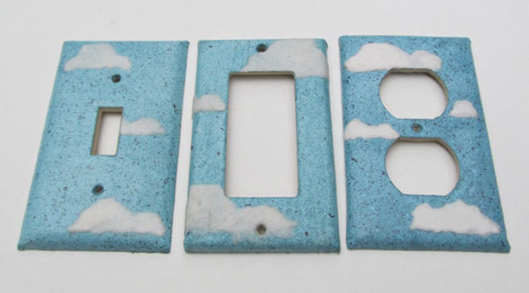 Cloud Light Switch Plate, Handmade Recycled Paper, Eco Friendly Wall ...