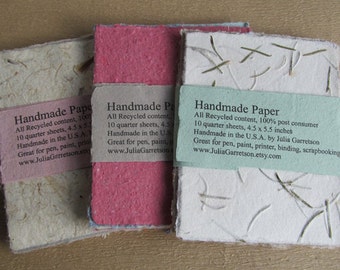 Handmade Paper from recycled materials - small packet