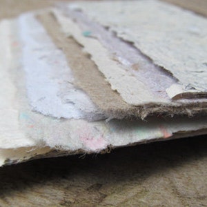 Upcycled Handmade Paper from Recycled materials. Eco Friendly, Mixed Textures, 8 1/2 x 5.5 inches-Recycled Handmade Paper image 5