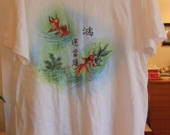 Hand-painted T-shirt  (Lucky Fishes)