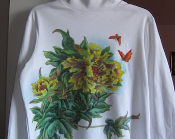Hand painted Long-sleeve Shirt (turtle neck)