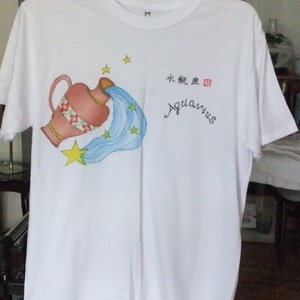 Handbemaltes T-Shirt (Wassermann)