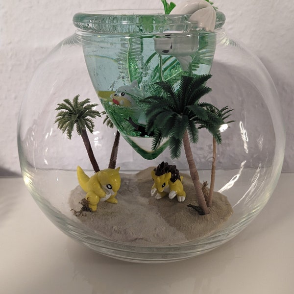 Einzigartig Diorama Aquarium mit 4 coolen Pokemon Figuren