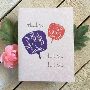 Two Fans Letterpress Thank You Card