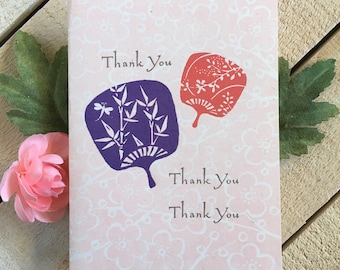 Two Fans Letterpress Thank You Card