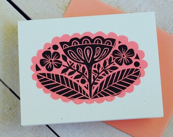 Cartes de notes typographiques ovales florales