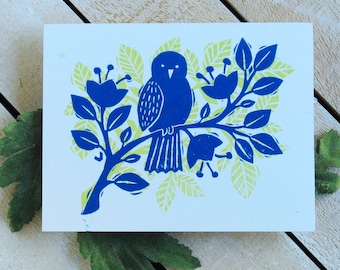 Cartões tipográficos Blue Bird