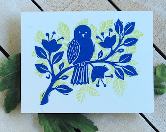 Blue Bird Letterpress Note Cards