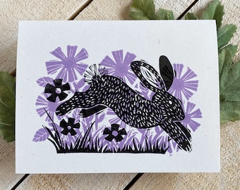 Leaping Bunny Letterpress Note Cards