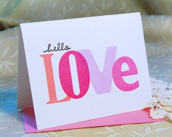 Hello Love Letterpress Card