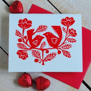 Love Birds Letterpress Card