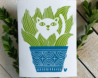 Cartoline in incognito Cat Letterpress Note