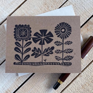 Kraft Floral Letterpress Note Cards image 1