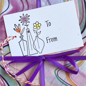 3 Vase Floral Letterpress Gift Tags