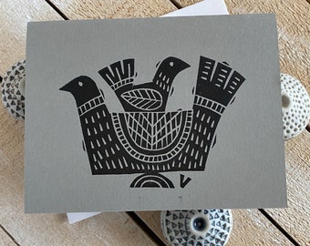 Bird Duo Letterpress Note Cards