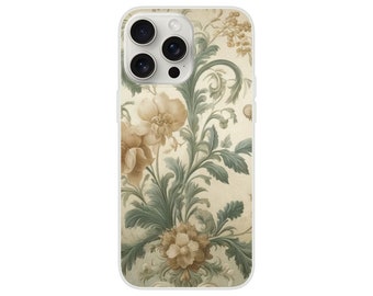 Vintage Elegant Flower Mural Case For iPhone 15 14 13 and more Samsung S23 S22 S21 and more
