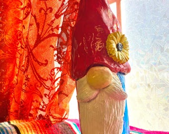 Handmade Gnome Wine Bottle Art: Recycled Indoor Decor