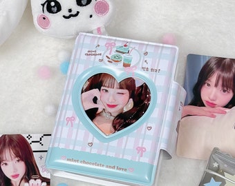 Mini album à reliure de cartes photo K-pop série chocolat menthe | design original | livre de collection de cartes | porte-cartes photo