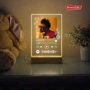 The Weeknd Band Led Night Light, Blinding Lights The Weeknd Acrylic Plaque, The Weeknd Music Light Wooden Base Acrylic Plaque