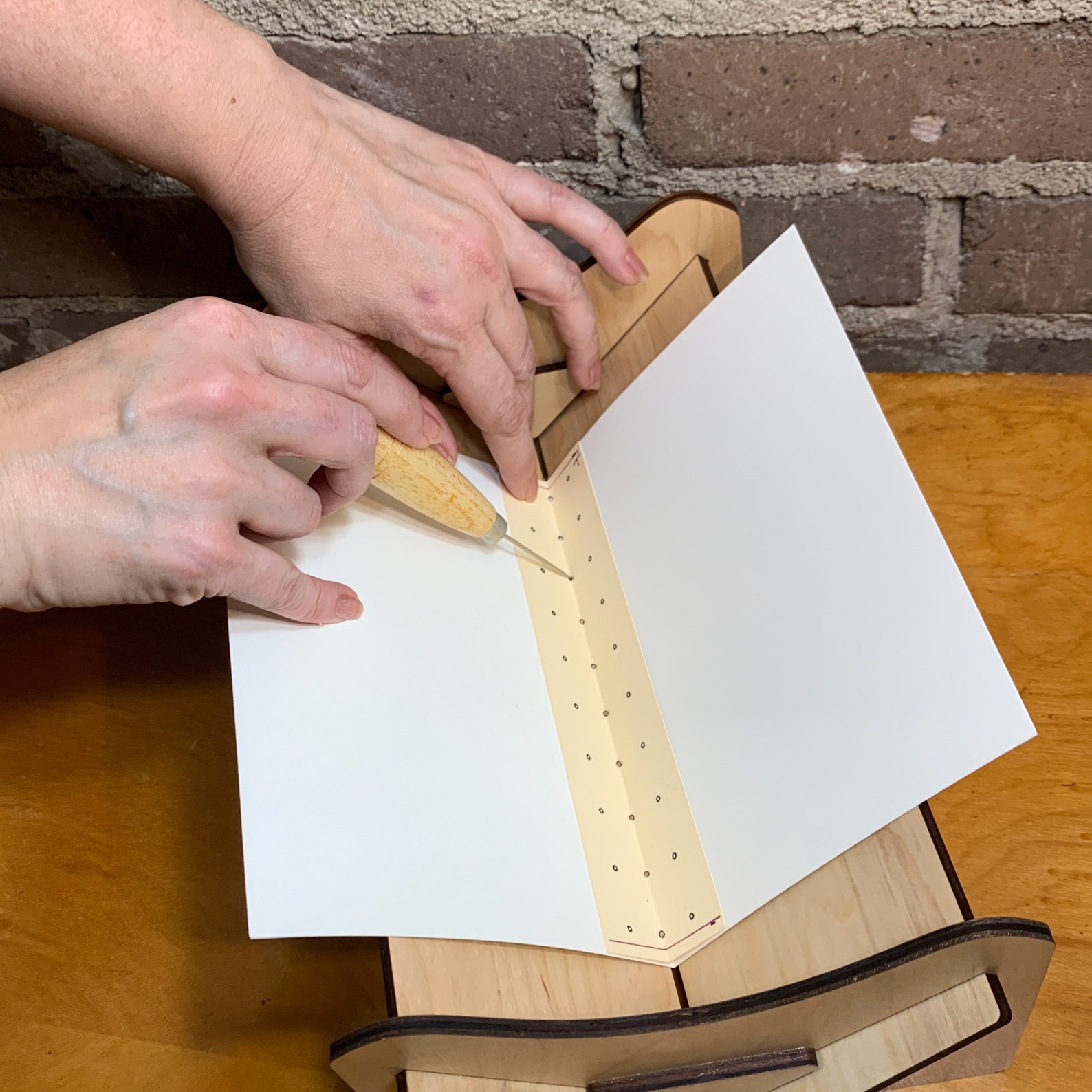 Bookbinding Sewing Cradle Collapsible Wooden Hole Punching Etsy