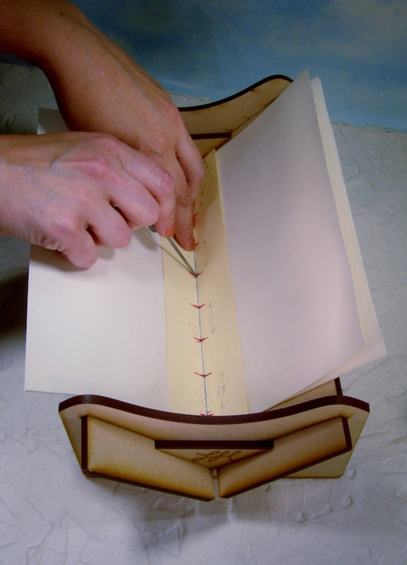 Bookbinding Sewing Cradle Collapsible Wooden Hole Punching Etsy