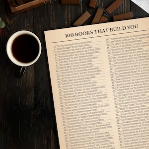 100 Books That Build You | Books List | Best Classic Books | Reading List |  Book Tracker | Gift for Dreamers | Books checklist