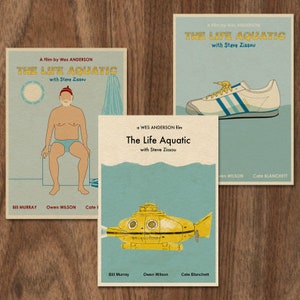 Wes Anderson set of 3 The Life Aquatic  limited edition prints