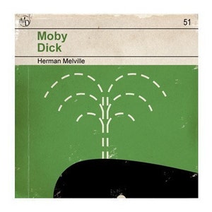 6x6 Moby Dick Classic Vintage Book Cover Print image 1