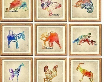 26 Animal Alphabet Prints - Complete Set