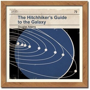 6x6 Hitchhiker's Guide to the Galaxy Classic Vintage Book Cover Print image 2