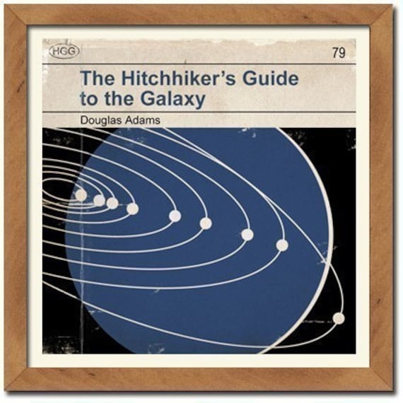 6x6 Hitchhiker's Guide to the Galaxy - Classic Vintage Book Cover