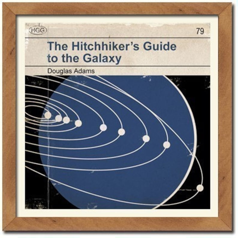 6x6 Hitchhiker's Guide to the Galaxy Classic Vintage Book Cover Print image 2