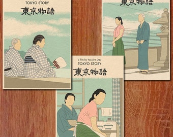 東京物語 ポスター　小津安二　1970年代リバイバル版　原節子他 東京物語」（4Kデジタル修復版）海外版ポスタービジュアル