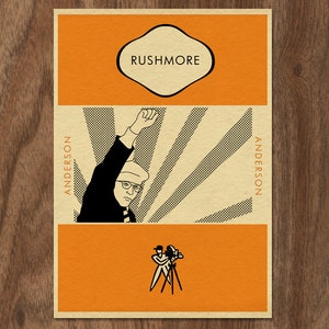 RUSHMORE Penguin Book Cover-inspired Movie Print