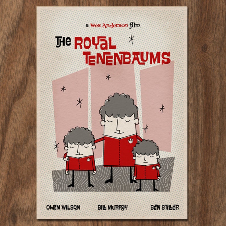 THE ROYAL TENENBAUMS Limited Edition Movie Print Mid Century image 1