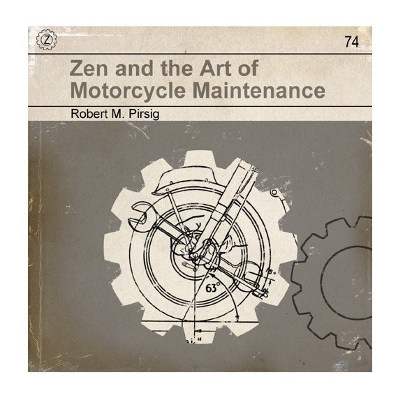 6x6 Zen and the Art of Motorcycle Maintenance Vintage Book Cover