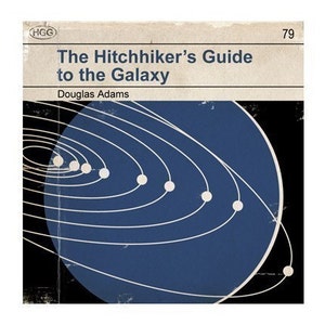 6x6 Hitchhiker's Guide to the Galaxy Classic Vintage Book Cover Print image 1