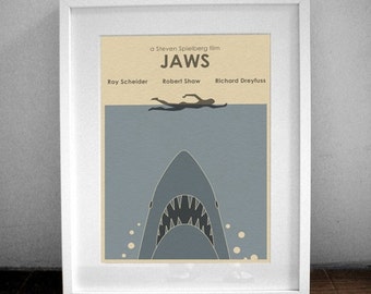 JAWS 16x12 Minimalist Movie Poster