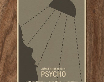 16x12 Alfred Hitchcock Minimalist Movie Poster - PSYCHO