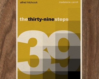 The Thirty-Nine Steps minimalist 16x12 movie poster print