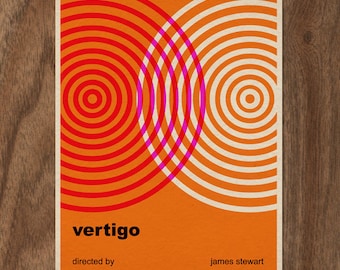 VERTIGO Minimalist Typographic 16 x 12 Movie Poster Print