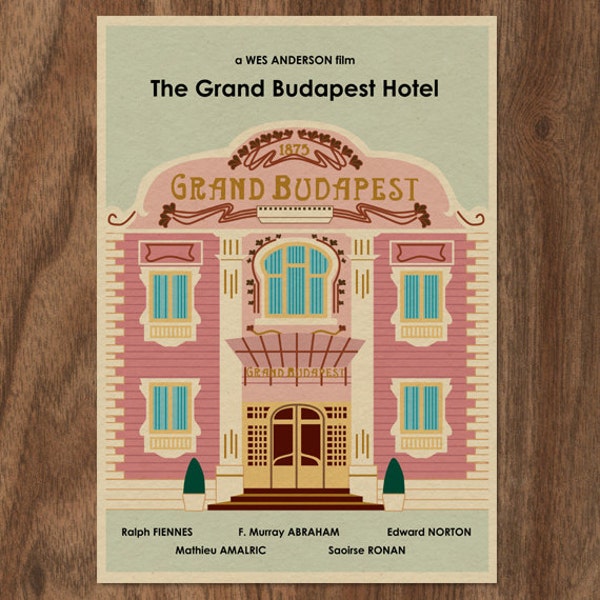 Plakat filmowy Grand Budapest Hotel 16x12 Wes Anderson