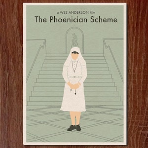 Póster de la película "El plan fenicio" de Wes Anderson, 16 x 12 pulgadas