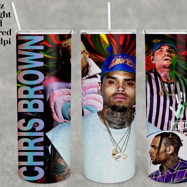 Chris Brown Tour 2024 Tumbler PNG, Chris Brown Fan 20oz Skinny Tumbler Digital File, Chris Brown 2024 Concert Wrap File