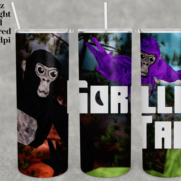 Gorilla Tag Tumbler Design VR Video Game Sublimation 20oz Tumbler Design Digital Download PNG Tumbler Wrap